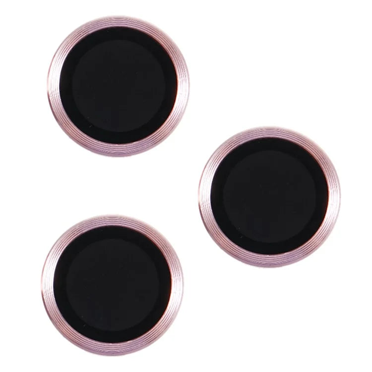 For iPhone 15 Pro / 15 Pro Max 1 Set Camera Lens Protector Metal Ring Tempered Glass Electroplating CD Vein Lens Film