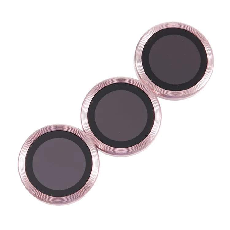 For iPhone 15 Pro / 15 Pro Max 1 Set Camera Lens Protector Metal Ring Tempered Glass Electroplating CD Vein Lens Film