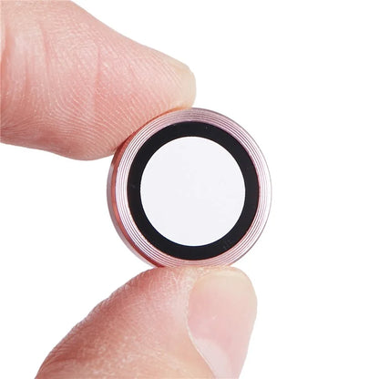 For iPhone 15 Pro / 15 Pro Max 1 Set Camera Lens Protector Metal Ring Tempered Glass Electroplating CD Vein Lens Film