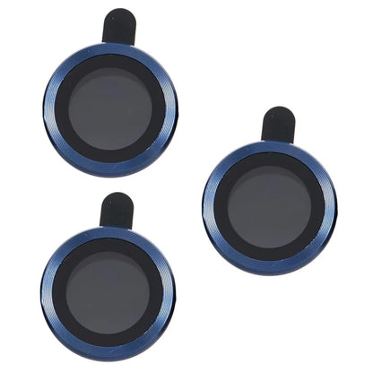 For iPhone 15 Pro / 15 Pro Max 1 Set Camera Lens Protector Metal Ring Tempered Glass Electroplating CD Vein Lens Film