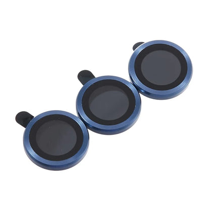 For iPhone 15 Pro / 15 Pro Max 1 Set Camera Lens Protector Metal Ring Tempered Glass Electroplating CD Vein Lens Film