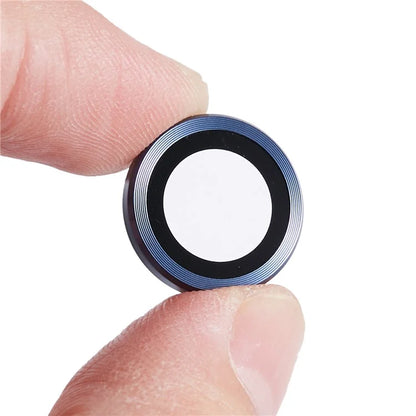 For iPhone 15 Pro / 15 Pro Max 1 Set Camera Lens Protector Metal Ring Tempered Glass Electroplating CD Vein Lens Film