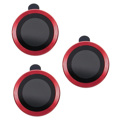 For iPhone 15 Pro / 15 Pro Max 1 Set Camera Lens Protector Metal Ring Tempered Glass Electroplating CD Vein Lens Film