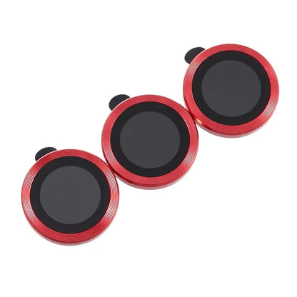 For iPhone 15 Pro / 15 Pro Max 1 Set Camera Lens Protector Metal Ring Tempered Glass Electroplating CD Vein Lens Film