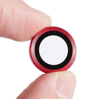 For iPhone 15 Pro / 15 Pro Max 1 Set Camera Lens Protector Metal Ring Tempered Glass Electroplating CD Vein Lens Film