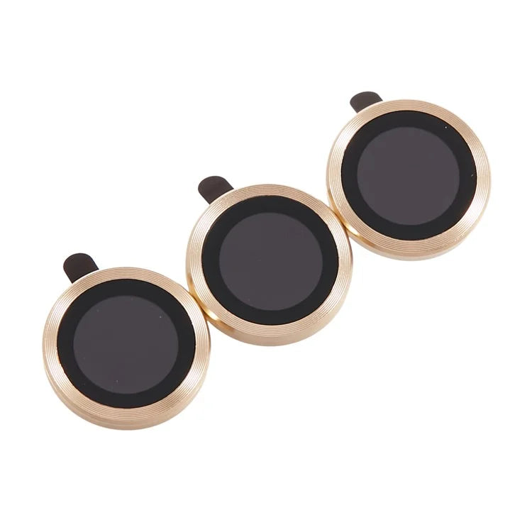For iPhone 15 Pro / 15 Pro Max 1 Set Camera Lens Protector Metal Ring Tempered Glass Electroplating CD Vein Lens Film
