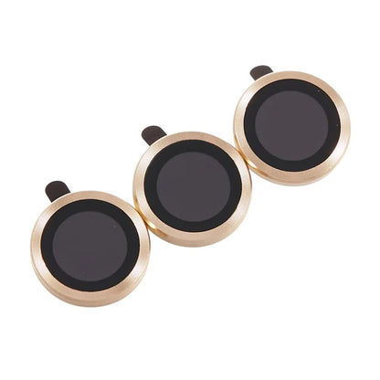 For iPhone 15 Pro / 15 Pro Max 1 Set Camera Lens Protector Metal Ring Tempered Glass Electroplating CD Vein Lens Film
