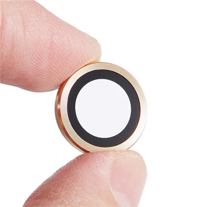 For iPhone 15 Pro / 15 Pro Max 1 Set Camera Lens Protector Metal Ring Tempered Glass Electroplating CD Vein Lens Film