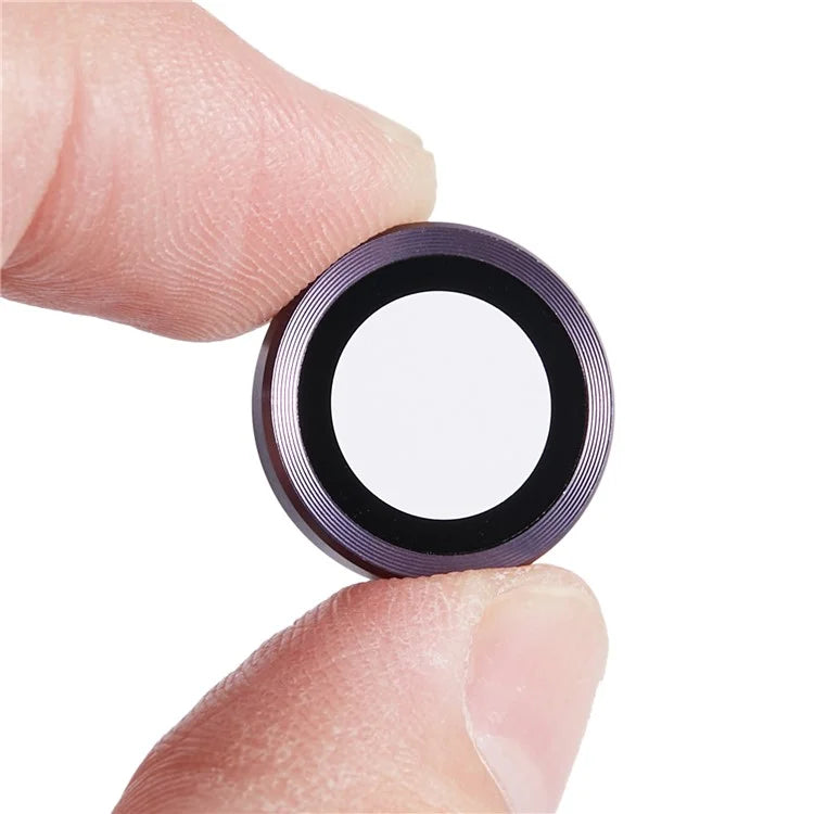 For iPhone 15 Pro / 15 Pro Max 1 Set Camera Lens Protector Metal Ring Tempered Glass Electroplating CD Vein Lens Film