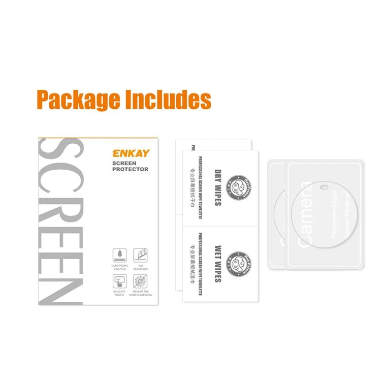 ENKAY HAT PRINCE 2Pcs for Huawei Mate 60 Camera Lens Protector 0.2mm 9H High Aluminum-silicon Glass Clear Lens Film
