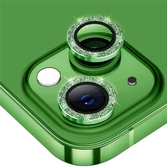 ENKAY HAT PRINCE For iPhone 15  /  15 Plus Camera Lens Protector Rhinestone Tempered Glass Lens Filmish Green
