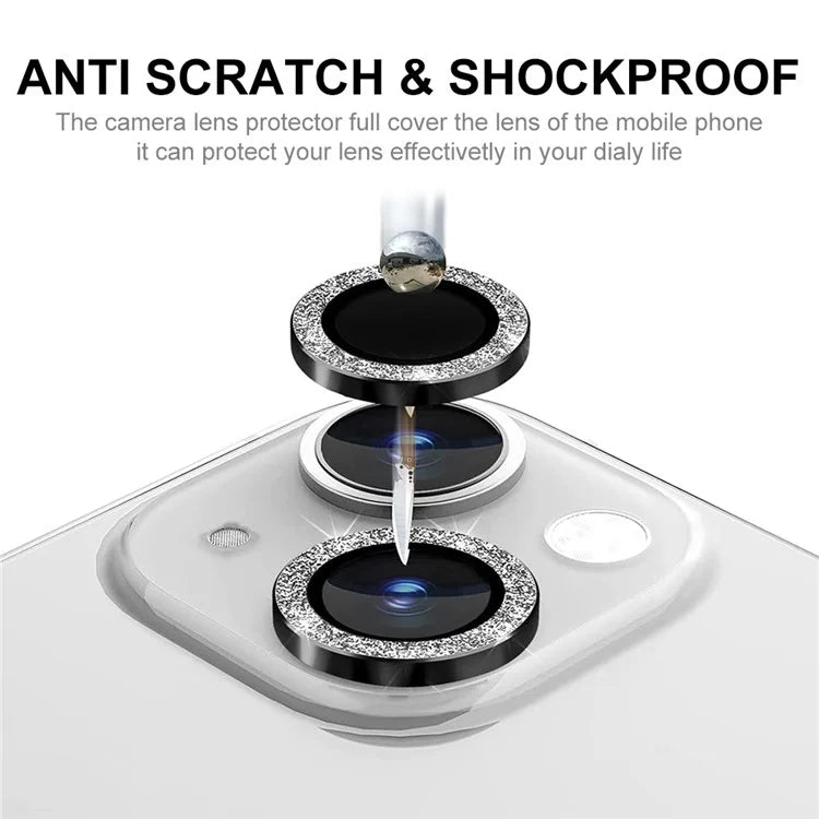 ENKAY HAT PRINCE For iPhone 15  /  15 Plus Camera Lens Protector Rhinestone Tempered Glass Lens Filmish Green