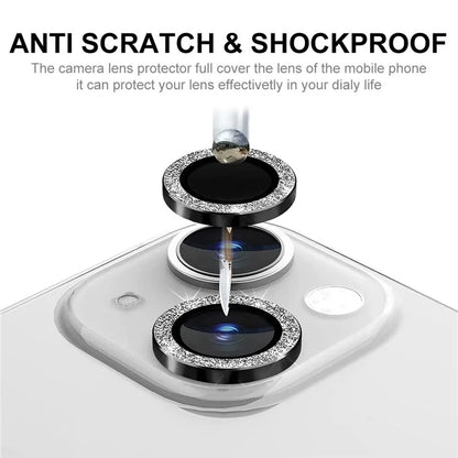 ENKAY HAT PRINCE For iPhone 15  /  15 Plus Camera Lens Protector Rhinestone Tempered Glass Lens Filmish Green