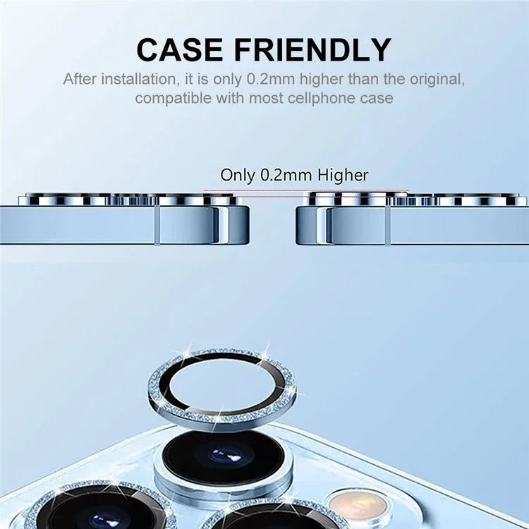 ENKAY HAT PRINCE For iPhone 15  /  15 Plus Camera Lens Protector Rhinestone Tempered Glass Lens Filmish Green