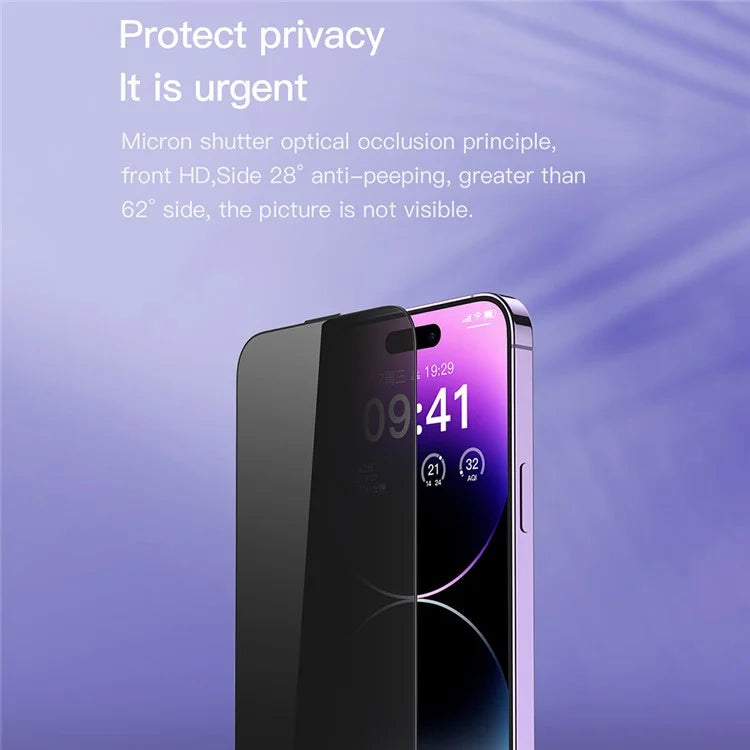 TOTU AA-057 for iPhone 15 Plus Tempered Glass Screen Protector Anti-Spy Silk Printing Film