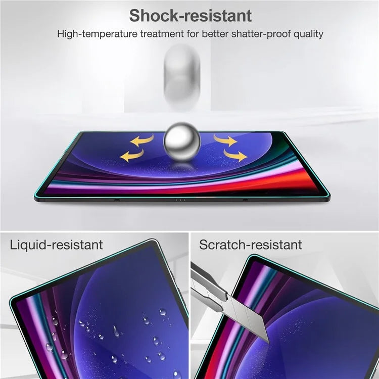 For Samsung Galaxy Tab S9 FE+ Tablet Screen Protector Arc Edge Tempered Glass HD Clear Film