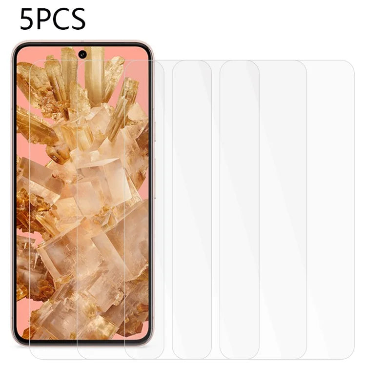 5PCS For Google Pixel 8 Phone Screen Protector 0.3mm 2.5D Tempered Glass HD Clear Film