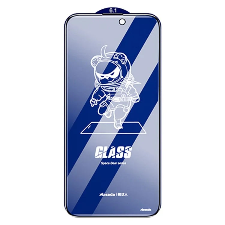 AZEADA Space Bear Series for iPhone 15 Pro Phone Screen Protector Anti-Peep Explosion-proof Film