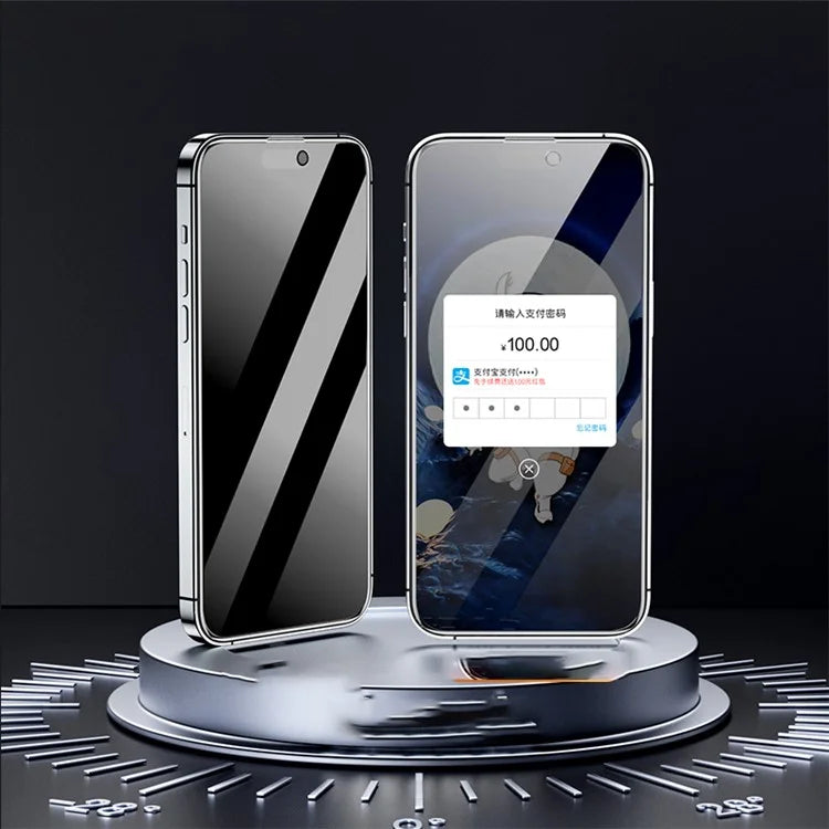 AZEADA Space Bear Series for iPhone 15 Pro Phone Screen Protector Anti-Peep Explosion-proof Film