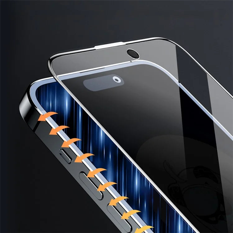 AZEADA Space Bear Series for iPhone 15 Pro Phone Screen Protector Anti-Peep Explosion-proof Film