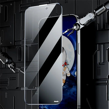 AZEADA Space Bear Series for iPhone 15 Pro Phone Screen Protector Anti-Peep Explosion-proof Film