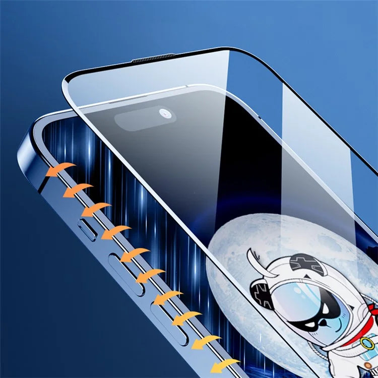 AZEADA Space Bear Series for iPhone 15 Anti-Static High Aluminium-silicon Glass HD Screen Protector