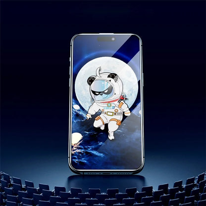 AZEADA Space Bear Series for iPhone 15 Anti-Static High Aluminium-silicon Glass HD Screen Protector