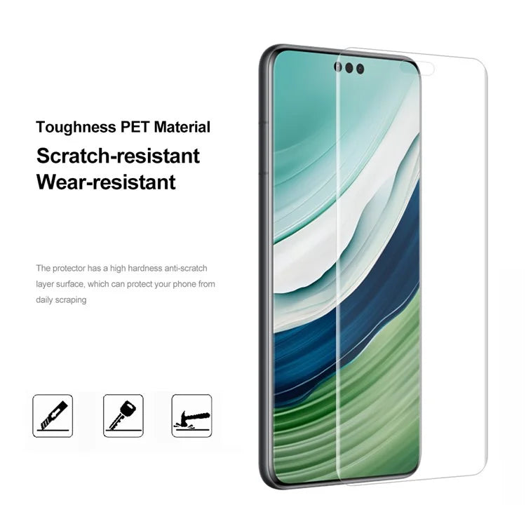 ENKAY HAT PRINCE 5Pcs  /  Pack For Huawei Mate 60 Pro / 60 Pro+ 3D Curved Screen Protector Hot Bending HD Clear Full Cover PET Film