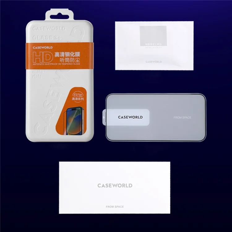 CASEWORLD For iPhone 15 Screen Protector 0.33mm HD Clear Anti-explosion Tempered Glass Film