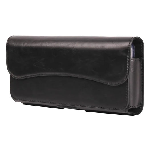 Magnetic Closure Belt Bag for 7.2 inch Phone Anti-Scratch PU Leather Waist Phone Pouch