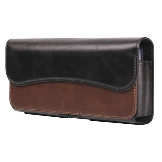6.1 inch Mobile Phone Waist Bag with Magnetic Closure PU Leather Phone Belt Pouch  /  Brown