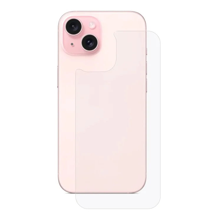 For iPhone 15 Tempered Glass Phone Back Protector HD Clear Straight Edge Back Film