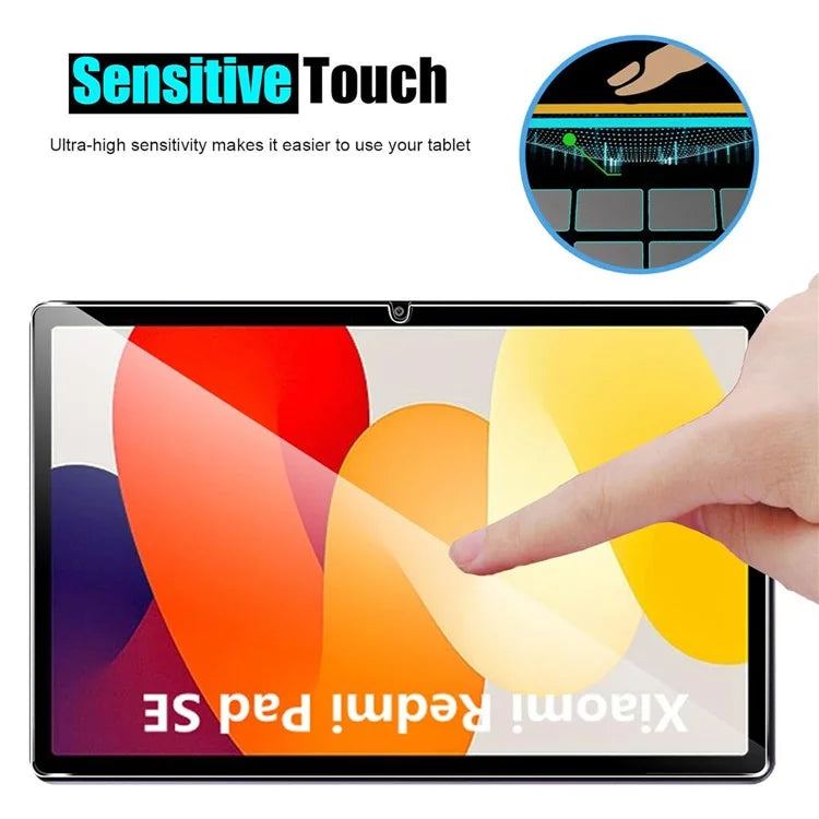 2Pcs For Xiaomi Redmi Pad SE Full Screen Protector 2.5D Tempered Glass Shatter-proof Film