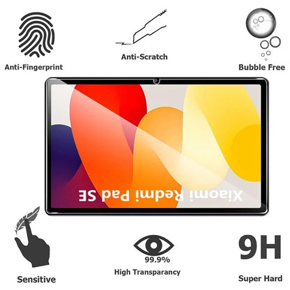 2Pcs For Xiaomi Redmi Pad SE Full Screen Protector 2.5D Tempered Glass Shatter-proof Film