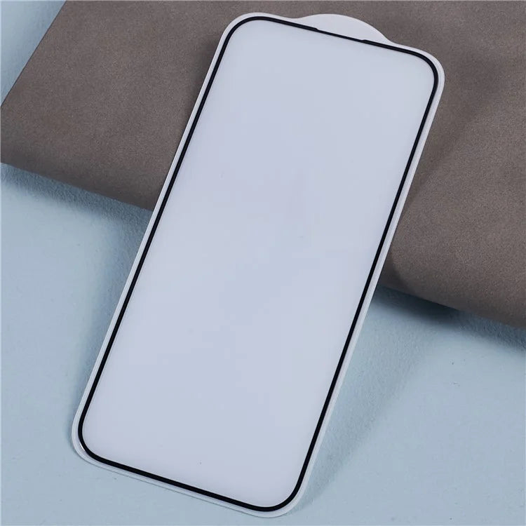 For iPhone 15 Pro Max Screen Protector Black Edge Silk Printing Anti-blue-ray Clear Tempered Glass Film