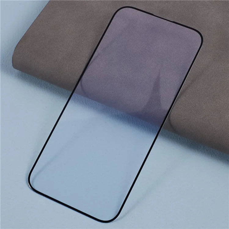 For iPhone 15 Pro Max Screen Protector Black Edge Silk Printing Anti-blue-ray Clear Tempered Glass Film