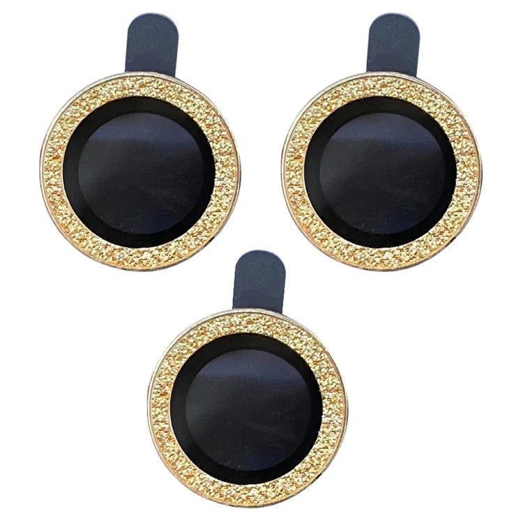 For iPhone 15 Pro / 15 Pro Max 1 Set Camera Lens Film Tempered Glass Lens Protector with Glitter Powder Ring