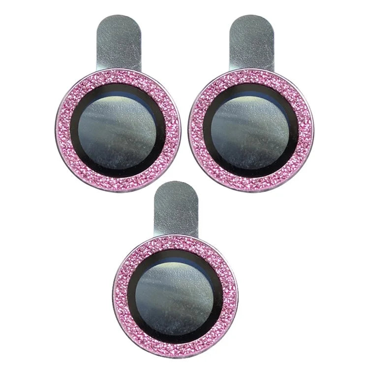 For iPhone 15 Pro / 15 Pro Max 1 Set Camera Lens Film Tempered Glass Lens Protector with Glitter Powder Ring