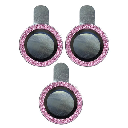 For iPhone 15 Pro / 15 Pro Max 1 Set Camera Lens Film Tempered Glass Lens Protector with Glitter Powder Ring