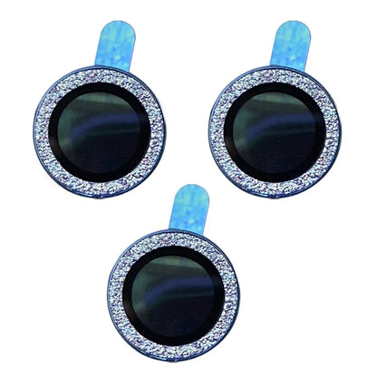 For iPhone 15 Pro / 15 Pro Max 1 Set Camera Lens Film Tempered Glass Lens Protector with Glitter Powder Ring