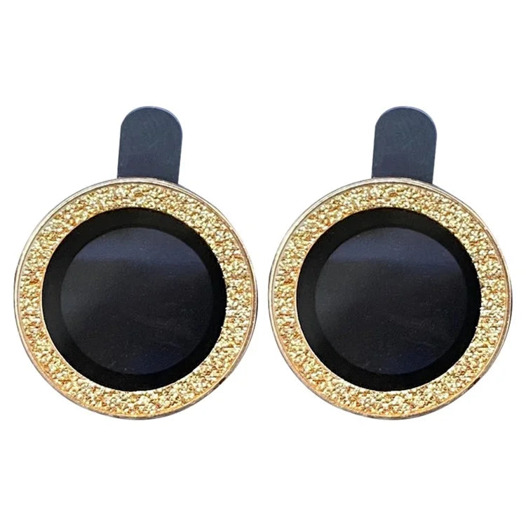 For iPhone 15 / 15 Plus 1 Set Camera Lens Protector Glitter Powder Ring Tempered Glass Lens Film