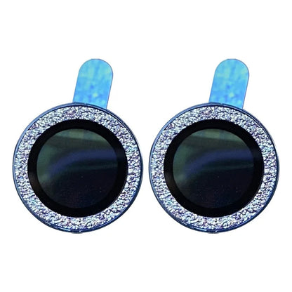 For iPhone 15 / 15 Plus 1 Set Camera Lens Protector Glitter Powder Ring Tempered Glass Lens Film
