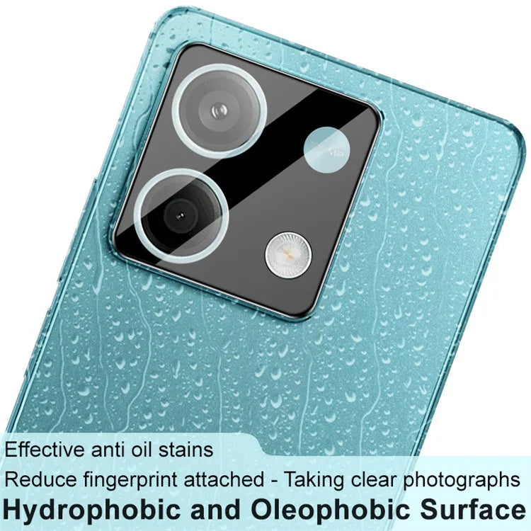 IMAK For Xiaomi Redmi Note 13 5G Rear Camera Lens Film Clear Tempered Glass Lens Protector+Acrylic Lens Cap (Black Version)