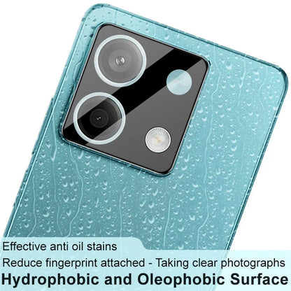 IMAK For Xiaomi Redmi Note 13 5G Rear Camera Lens Film Clear Tempered Glass Lens Protector+Acrylic Lens Cap (Black Version)