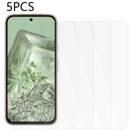 5PCS For Google Pixel 8a Screen Protector Scratch Resistant 2.5D 0.3mm Tempered Glass Film
