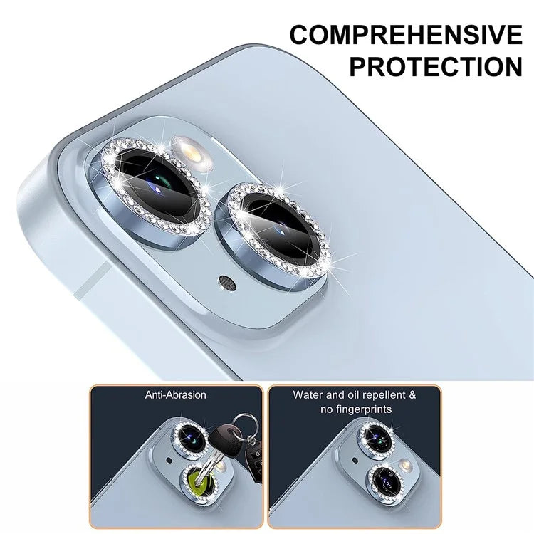 ENKAY HAT PRINCE 1 Set For iPhone 14 / 14 Plus Camera Lens Film Tempered Glass+Aluminum Alloy Lens Protector
