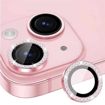 ENKAY HAT PRINCE 1 Set For iPhone 15 / 15 Plus Camera Lens Protector AR HD Clear Rhinestone Rear Lens Film