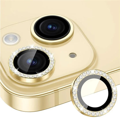 ENKAY HAT PRINCE 1 Set For iPhone 15 / 15 Plus Camera Lens Protector AR HD Clear Rhinestone Rear Lens Film