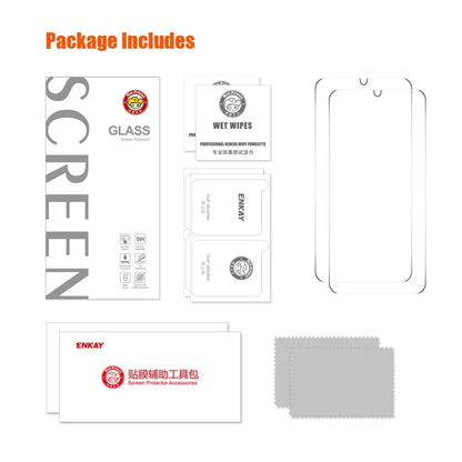 ENKAY HAT PRINCE 2Pcs For Xiaomi Redmi 13C 4G / Poco C65 4G Screen Protector Clear High Aluminium-silicon Glass 0.26mm 9H 2.5D Screen Film