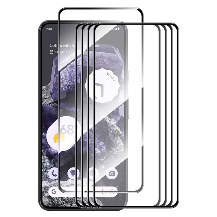 ENKAY HAT PRINCE 5Pcs for Google Pixel 8 Anti-explosion Screen Protector 0.26mm 9H 2.5D Silk Printing Film